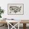 Slate US Map by Sue Schlabach 23-in. W x 16-in. H. Canvas Wall Art Print Framed in Grey